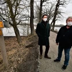 První náměstek hejtmana František Talíř a vedoucí odboru životního prostředí, zemědělství a lesnictví Zdeněk Klimeš v lokalitě Vrbenské rybníky.