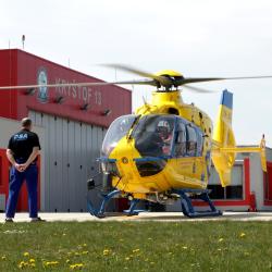 2021- EC 135, start z heliportu Letiště ČB_1