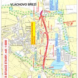 VÝCHODNÍ OBCHVAT VLACHOVA BŘEZÍ, SILNICE II/144 - celková situace.
