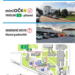 Umístění miniOČKA a ODBĚROVÉHO MÍSTA Nemocnice Č. Budějovice, a.s. od 28. února 2022.