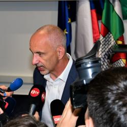 Hejtman Martin Kuba při tiskové konferenci.