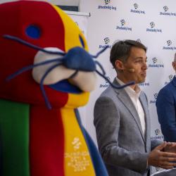 Nový maskot se představil hejtmanu Kubovi a dalším