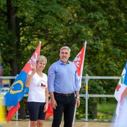Olympiádu dětí a mládeže letos hostí Jihočeský kraj. Podívejte se na pondělní medailový ceremoniál prostřednictvím fotografií Václava Pancera.