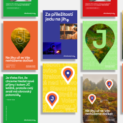 Ukázka nové vizuální identity Jihočeského kraje | Zdroj: Klára Kvízová Graphics.