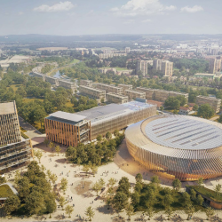 Vítězný návrh od britsko-českého týmu WilkinsonEyre + Boele architekti.