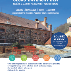 V sobotu 21. června 2025 se v prostorách gymnázia a pivovarských zámeckých teras ve Vimperku uskuteční česko-bavorský den Programu INTERREG Bavorsko - Česko 2021-2027 a slavnost přátelství měst Vimperk a Freyung.