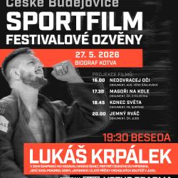 Festivalové ozvěny Sportfilmu dorazí do Budějovic i s Lukášem Krpálkem.