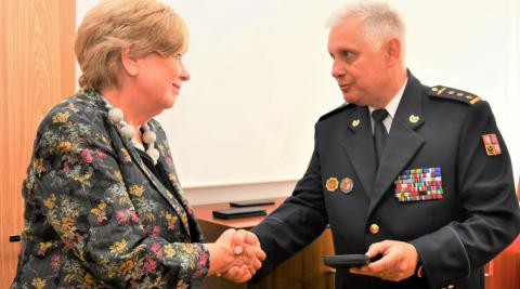 Hejtmanka Jihočeského kraje Ivana Stráská a ředitel HZS JčK Lubomír Bureš.