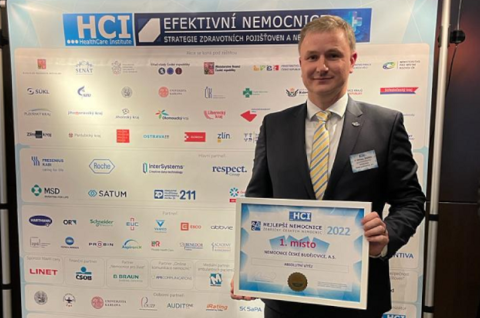 Nemocnice České Budějovice vyhrála již potřetí za sebou v žebříčku českých nemocnic v anketě NEJLEPŠÍ NEMOCNICE 2022.