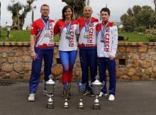 Taekwon-do škola Velešín ITF se významně podílela na úspěchu české reprezentace na mistrovství Evropy 2021. Na fotografii velešínští reprezentanti.