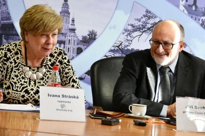 Hejtmanka Jihočeského kraje Ivana Stráská a primátor Českých Budějovic Jiří Svoboda